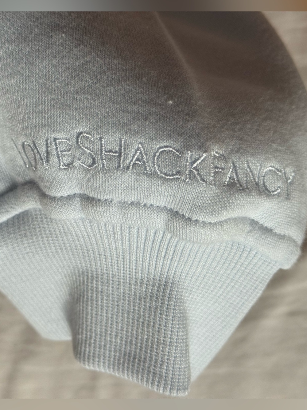 LoveShackFancy Cropped Lace Bow Sweatshirt - light blue - Picture 3 of 3